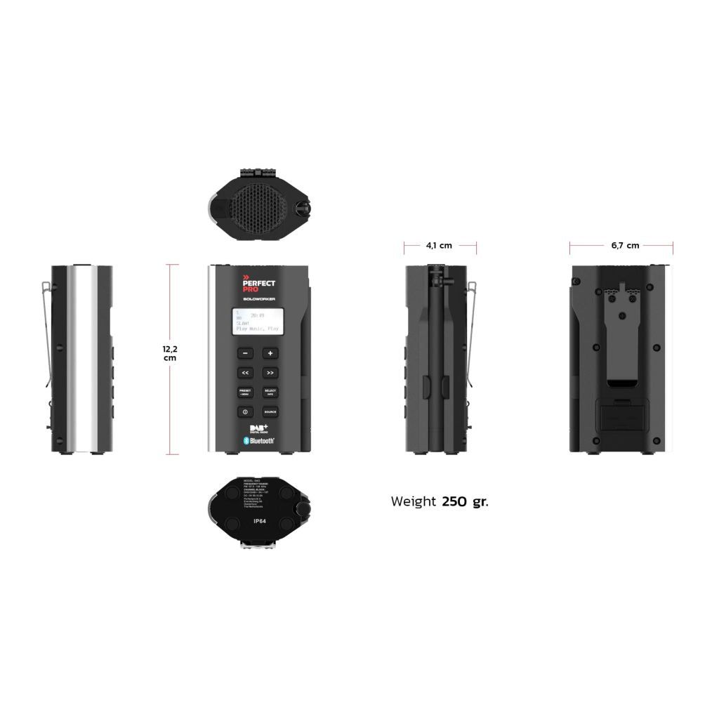 Perfectpro SW3 SOLOWORKER Bouwradio Bluetooth DAB  FM