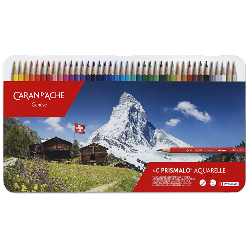 Caran d'Ache Farbstifte Prismalo Aquarelle, 40er Schachtel, assortiert