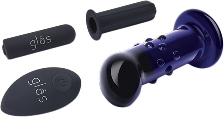 Gläs GLAS - RECHARGEABLE REMOTE CONTROLLED VIBRATING DOTTED G-SP Black