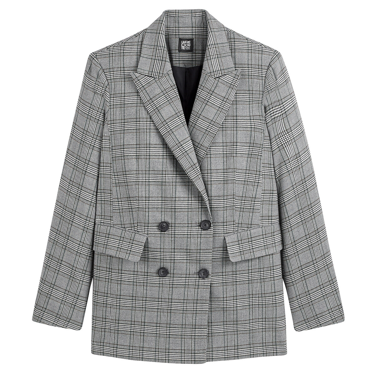 COLEÇÕES LA REDOUTE<br>Jaqueta blazer larga, xadrez Prince de Galles