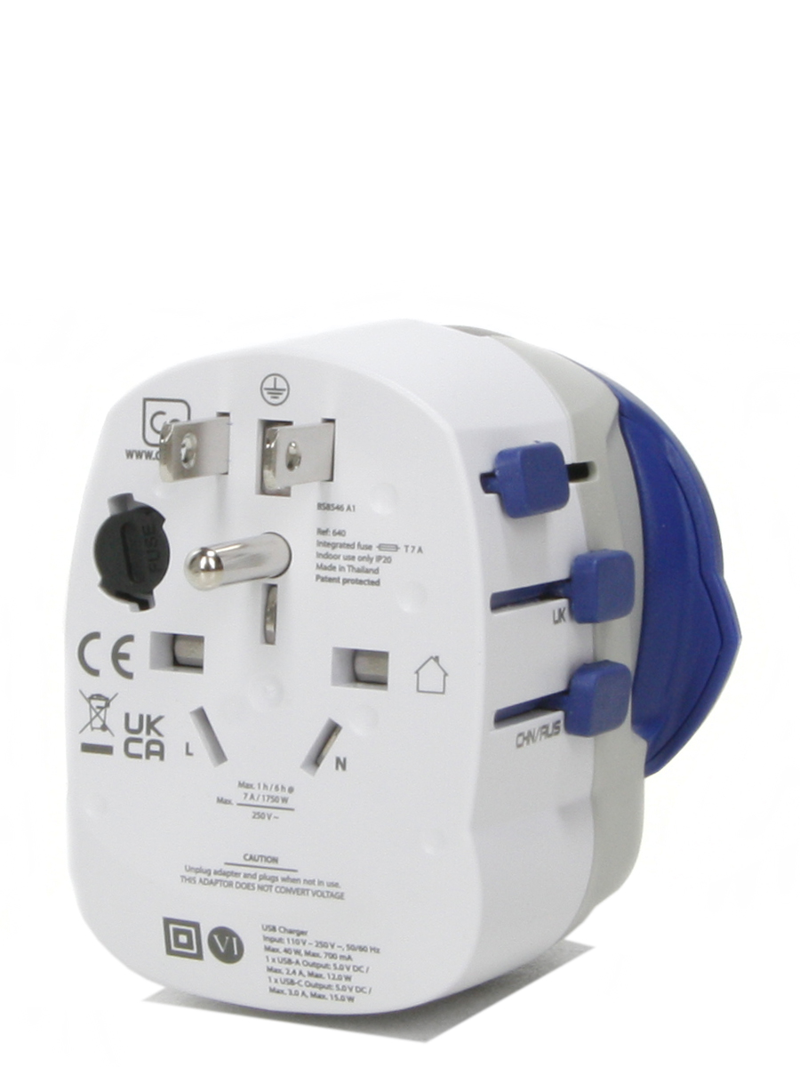 Adaptateur Go Travel Electrique Monde USB A + USB C
