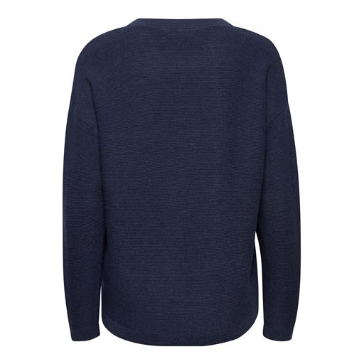 Fransa Langærmet Striktrøje, Peacoat Melange, L