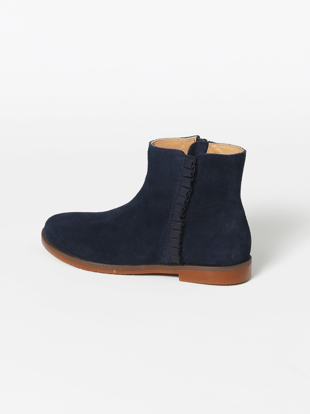 Boots froufrou en cuir Fille