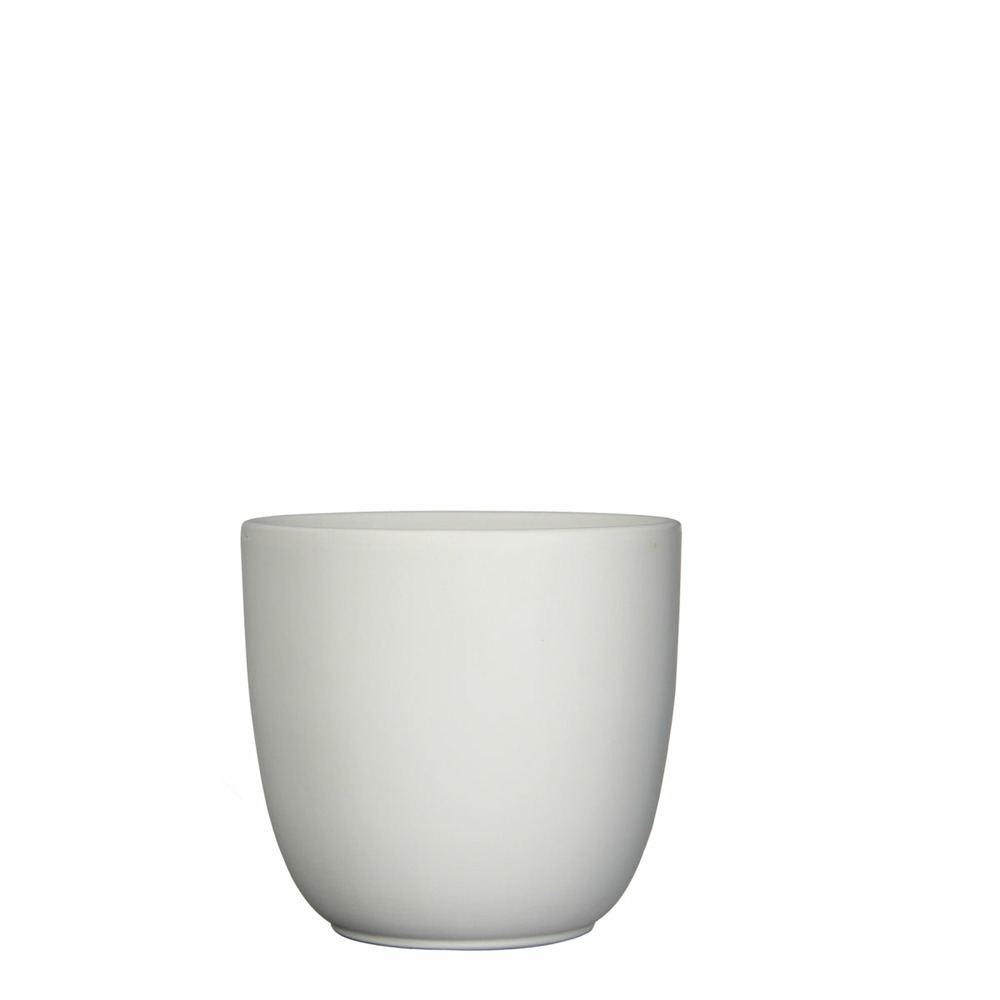 Mica decorations pot de fleur tusca - 22.5x22.5x20 cm - céramique - blanc