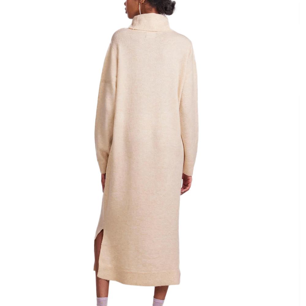 Pieces Robe Pull Beige Femme Pieces Rollneck Knit