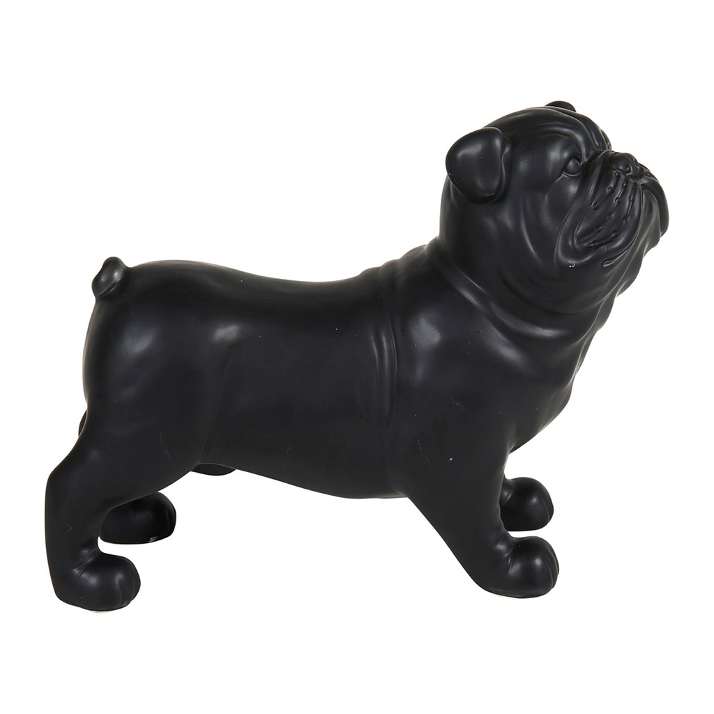 Bouledogue décoratif céramique noir 28x21x11.5cm