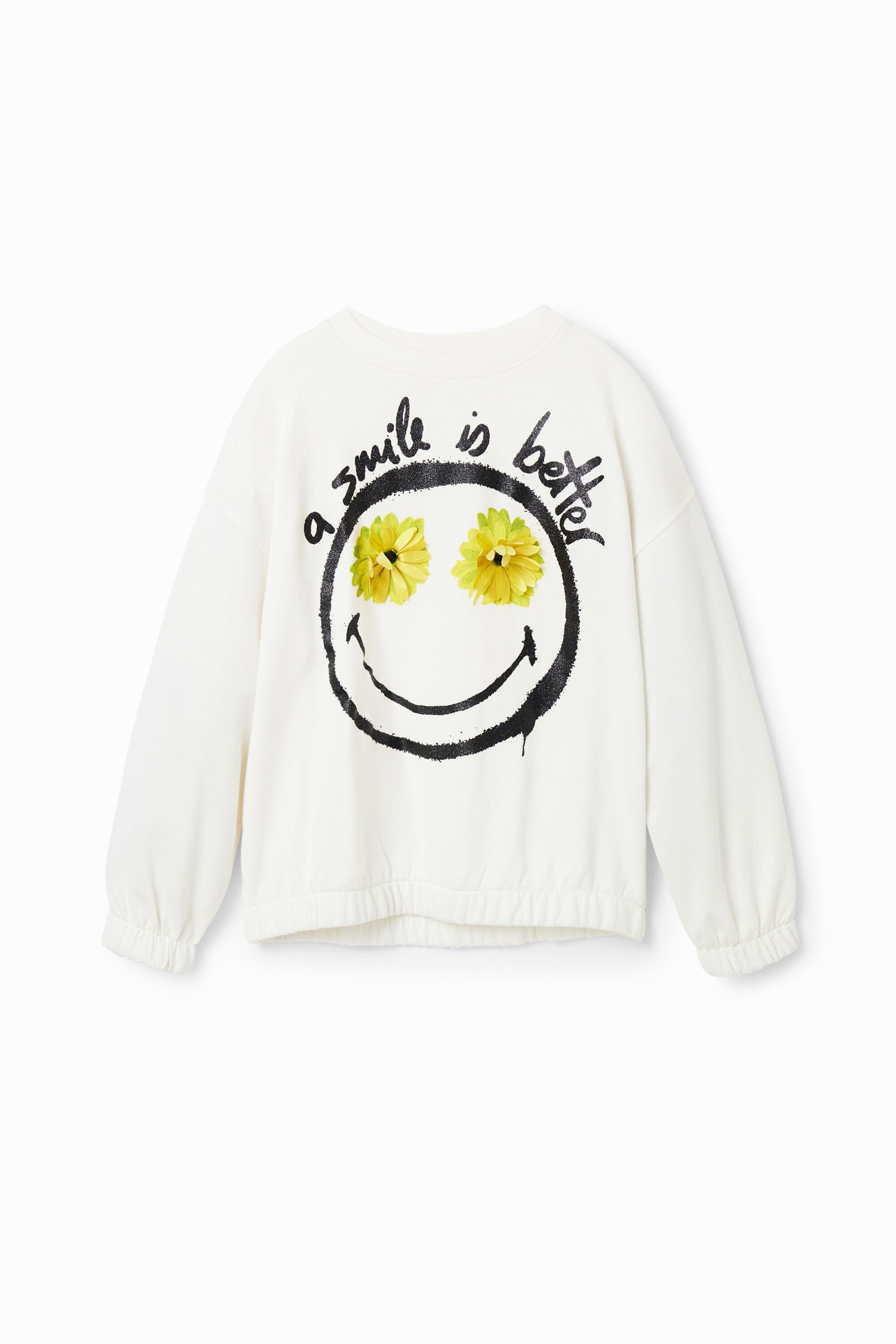 Sweat-shirt Smiley fleurs