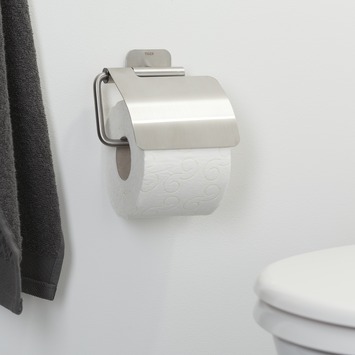 Tiger Toiletrolhouder Colar met Klep RVS