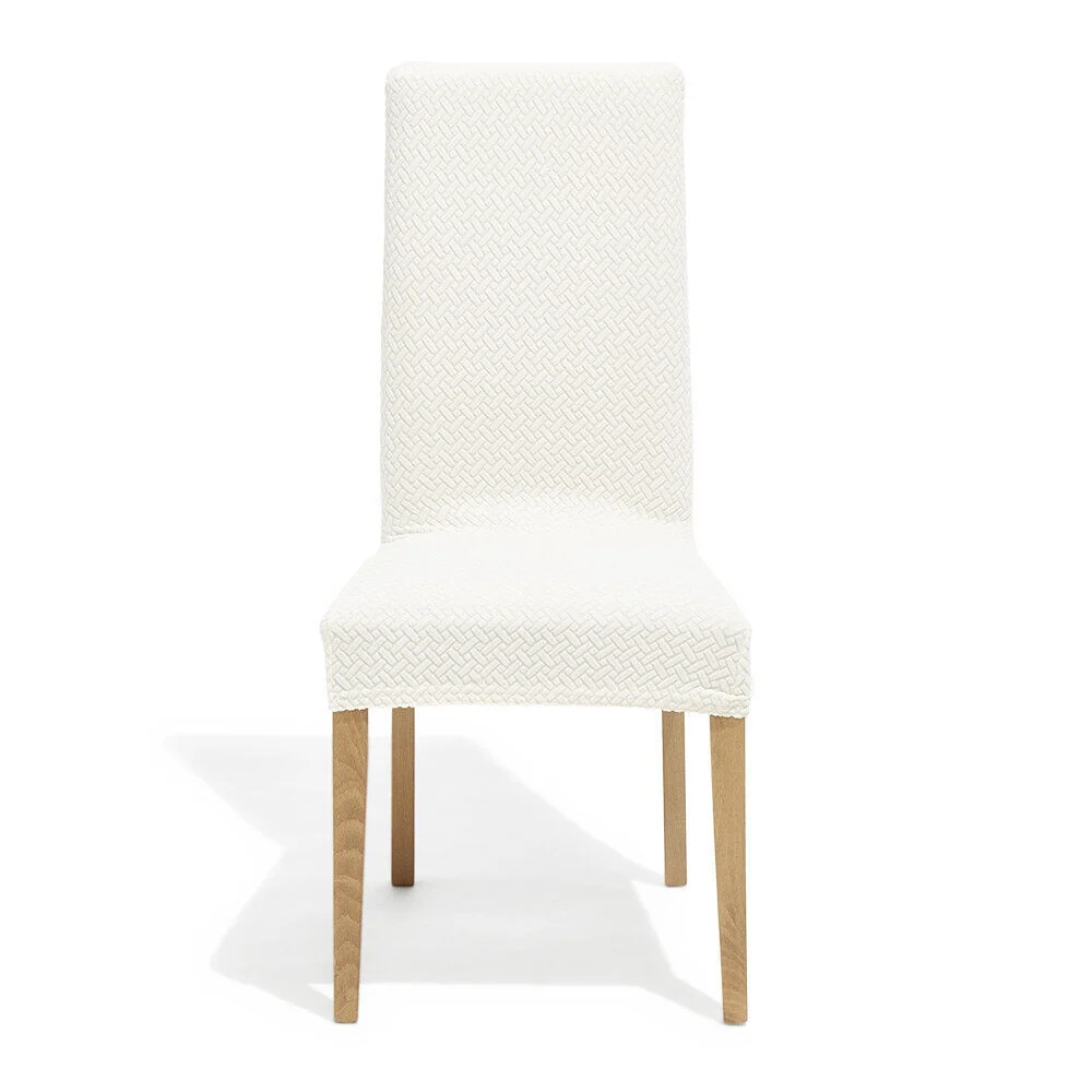 Lot de 2 housses de chaise polyester beige 45xH45x40cm
