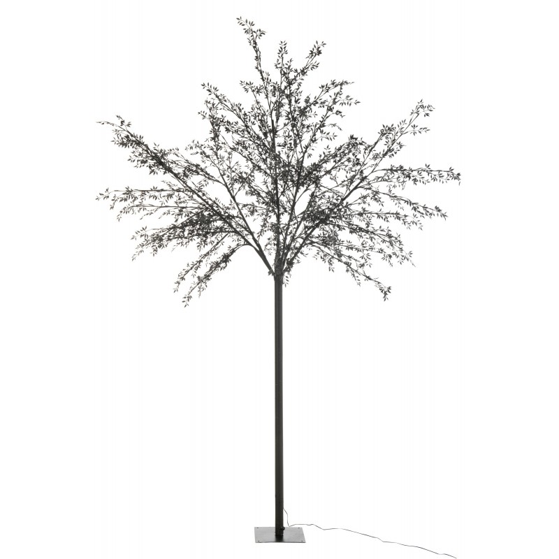 Arbre à feuilles pailletées en métal noir 130x130x250 cm h250