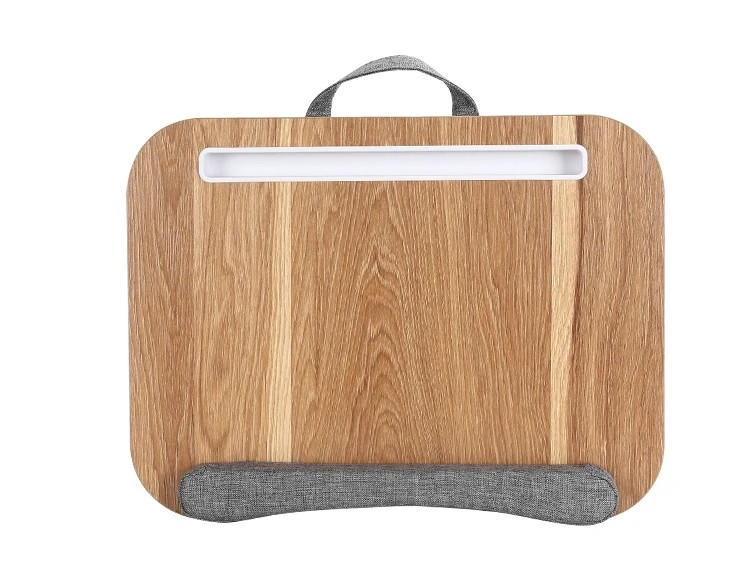 (43x32cm) Holz Betttisch Laptop Schreibtisch Unterlage mit Handballenauflage   Halterung für Tablet / Smartphone - Braun