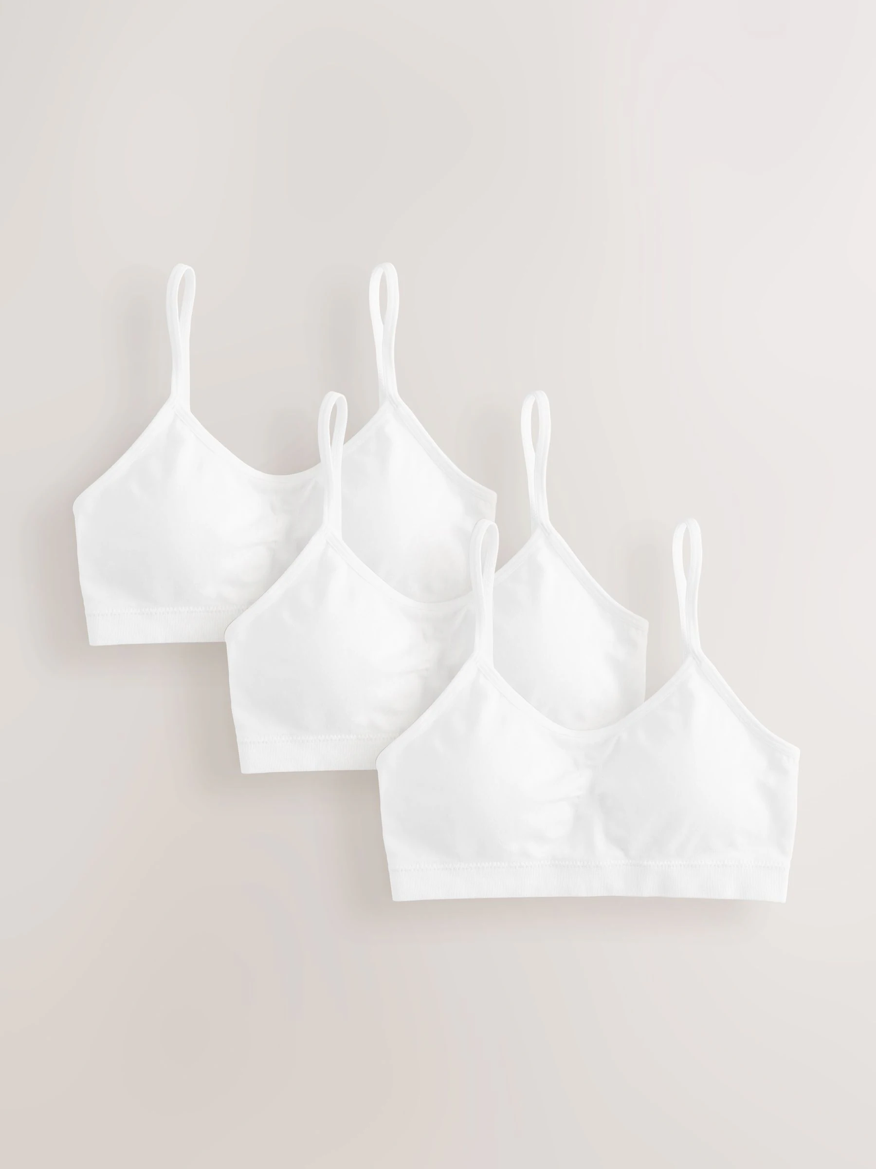 Wit - Seamfree Strappy Crop Tops with Removable Lightly Padded Cups 3 Pack (7-16yrs)