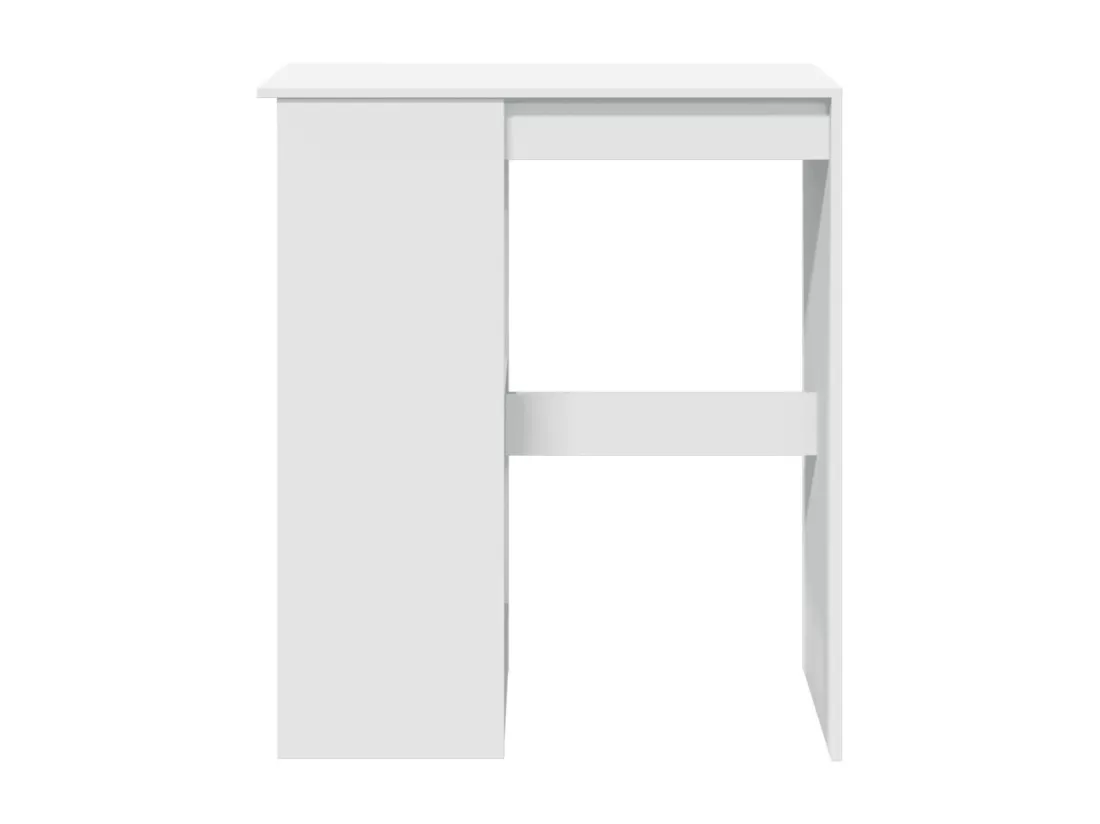 Table de bar avec étagères blanc bois d'ingénierie