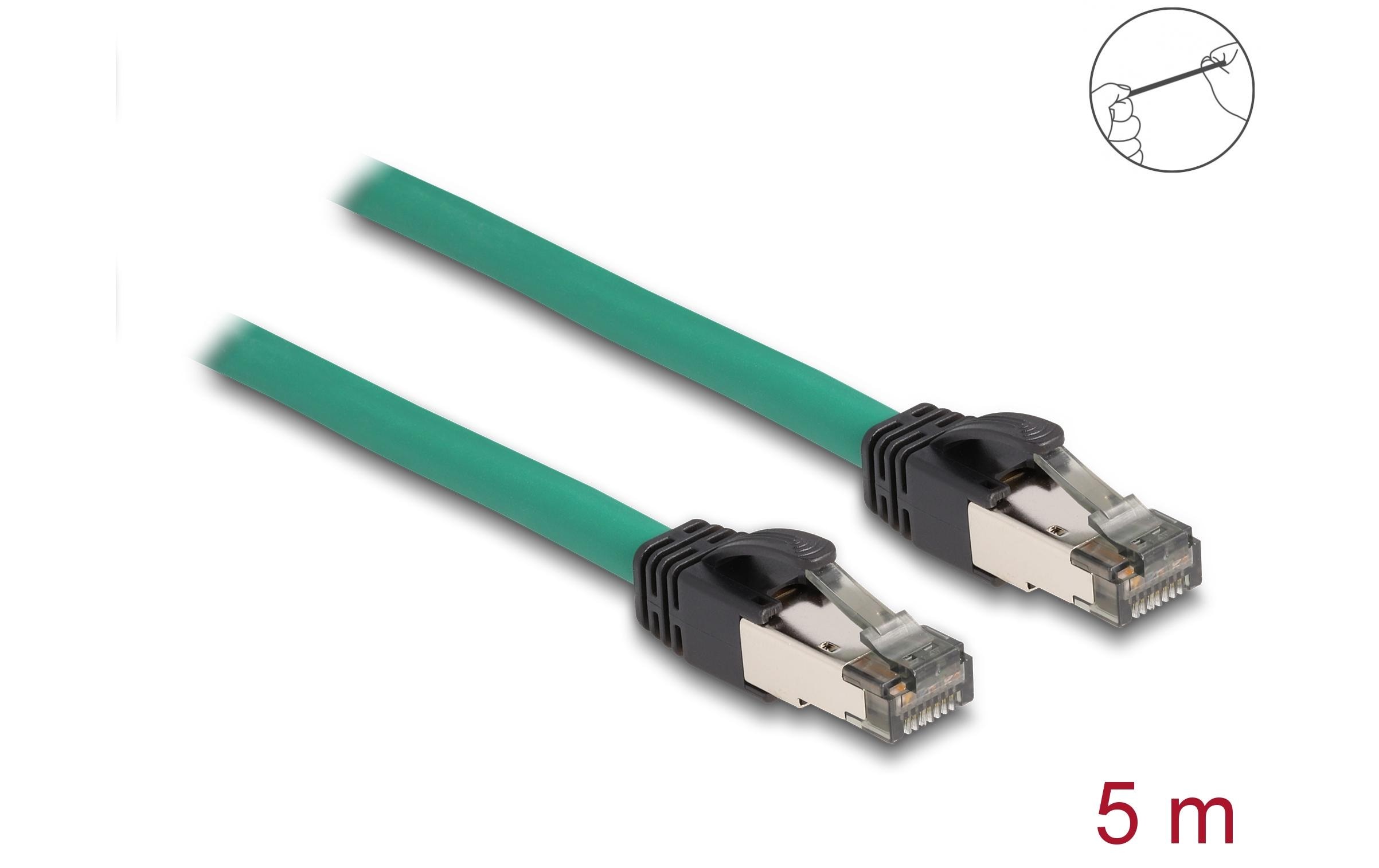Patchkabel PROFINET Cat 5e, SF/UTP, 5 m, GrünDelock RJ45 Kabel PROFINET SF/UTP 5 m
