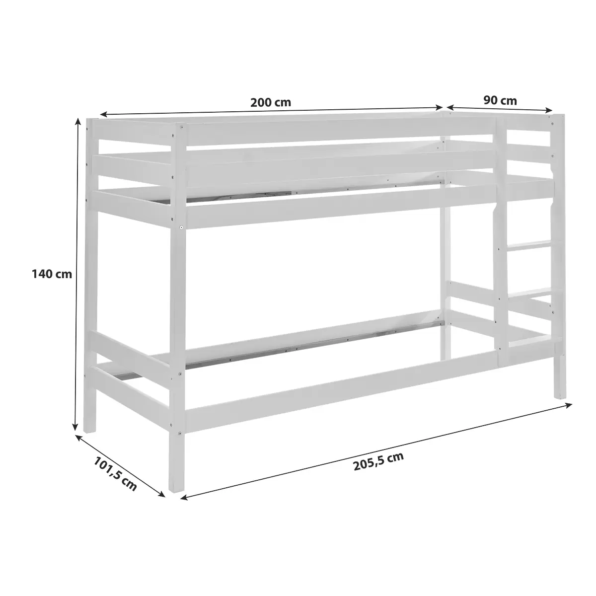Etagenbett Lupo Best Price 90x200 Buche