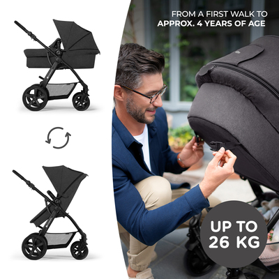 Kinderkraft MOOV CT 3-in-1 Mink Pro Duovogn, Black