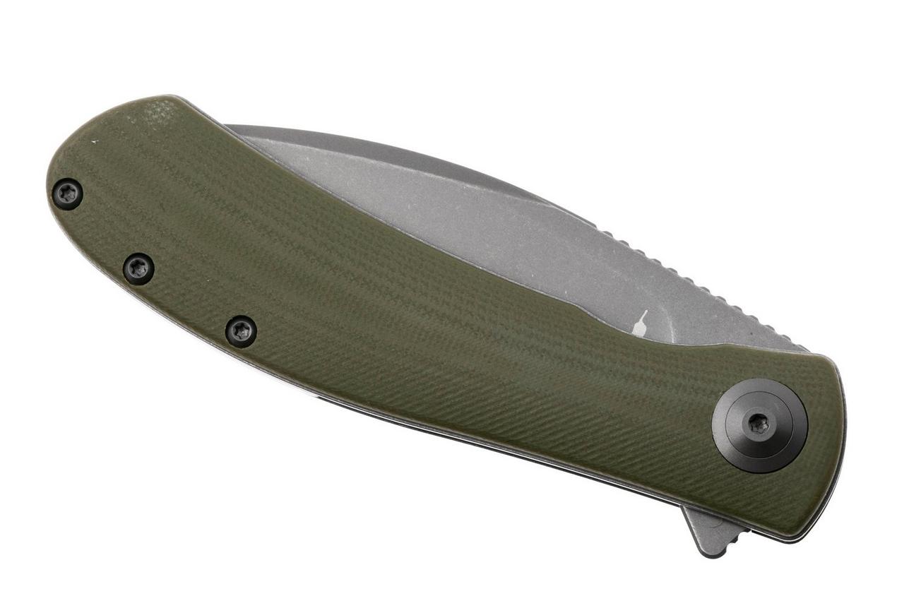 Trollsky Knives Mandu Evo MTE001 Stonewashed 14C28N, Green G10, zakmes, Michael Trollsky design