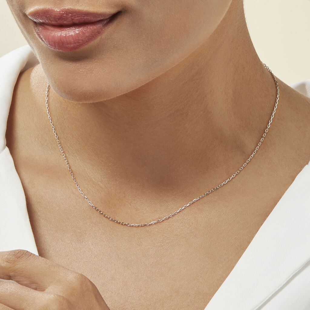 Chaîne Igoa Maille Forçat Diamantee Or Blanc