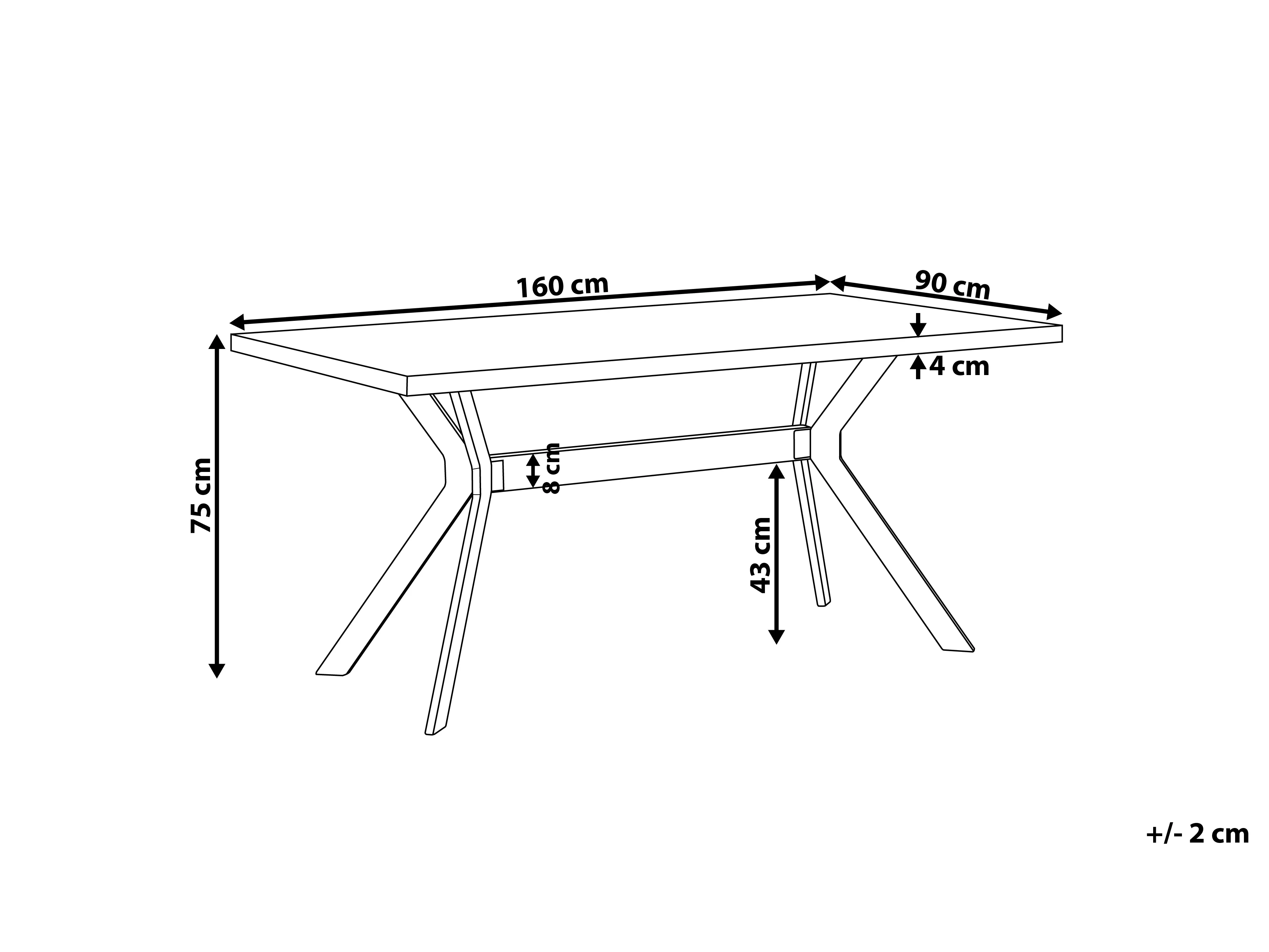 Eettafel BENSON Grijs beton-effect 90 cm 160 cm