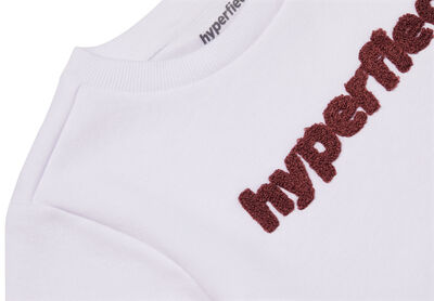 Hyperfied Short Sleeve Logo Sweatshirt, Snow White