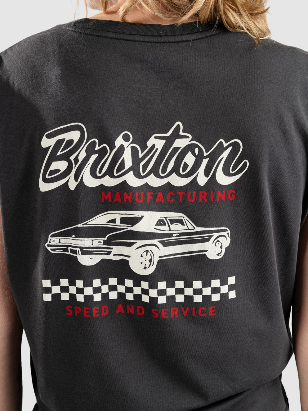 Brixton Speed And Service Fitted T-Shirt washed black worn wash
