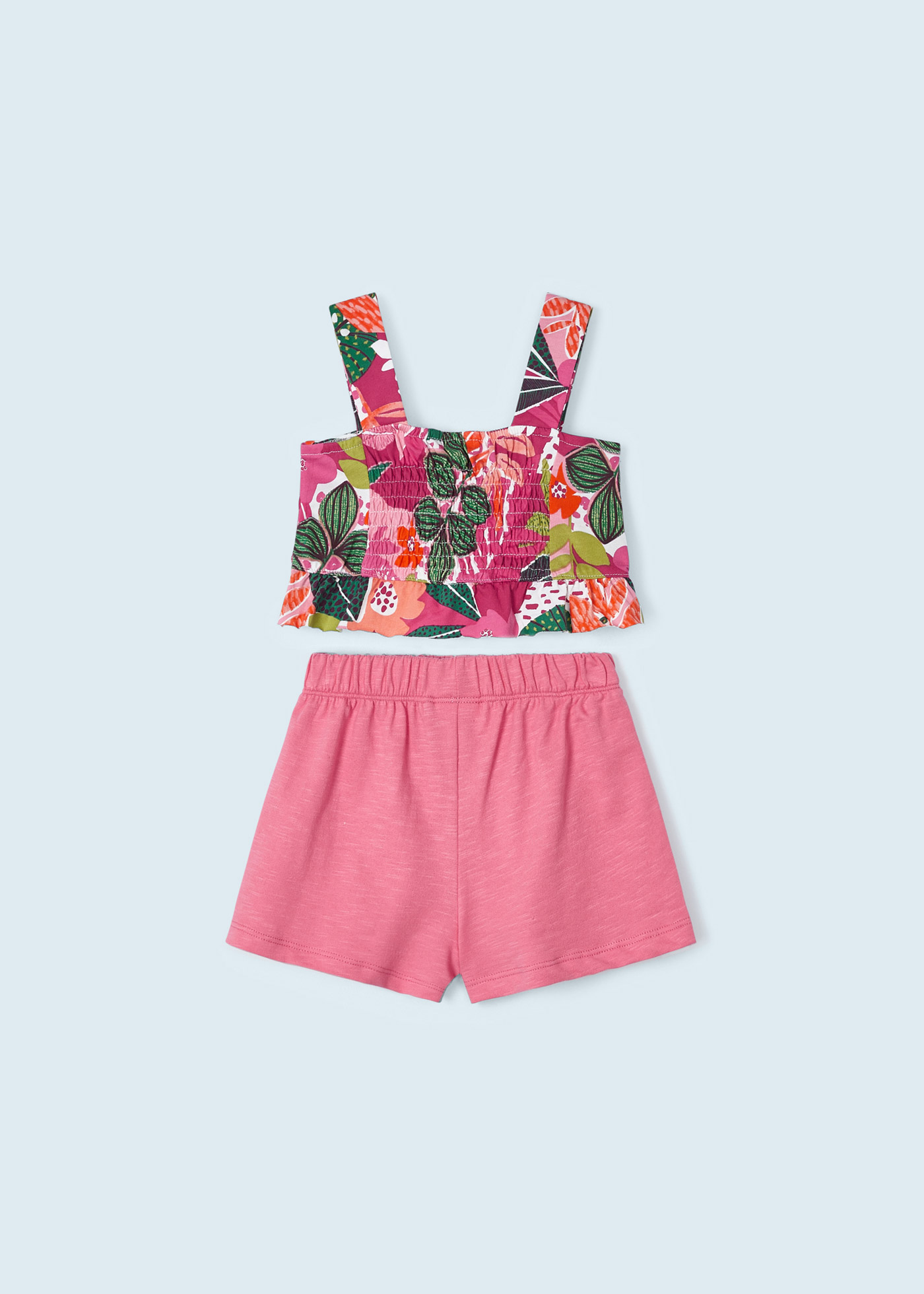 Conjunto de duas peças com blusa de algodão sustentável para meninas