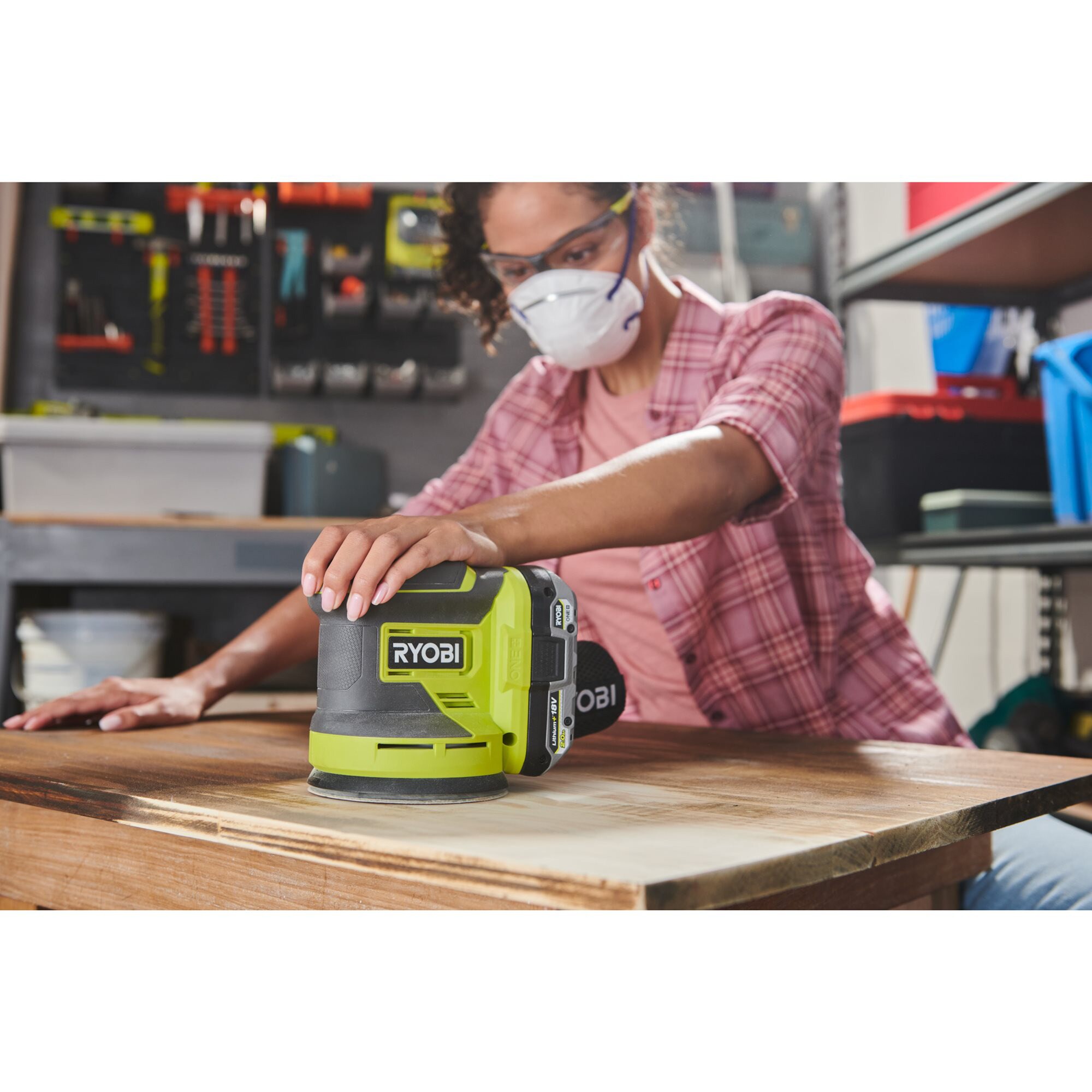 Ryobi Exzenterschleifer ONE+ Akku-Exzenterschleifer RROS18-0, 18Volt