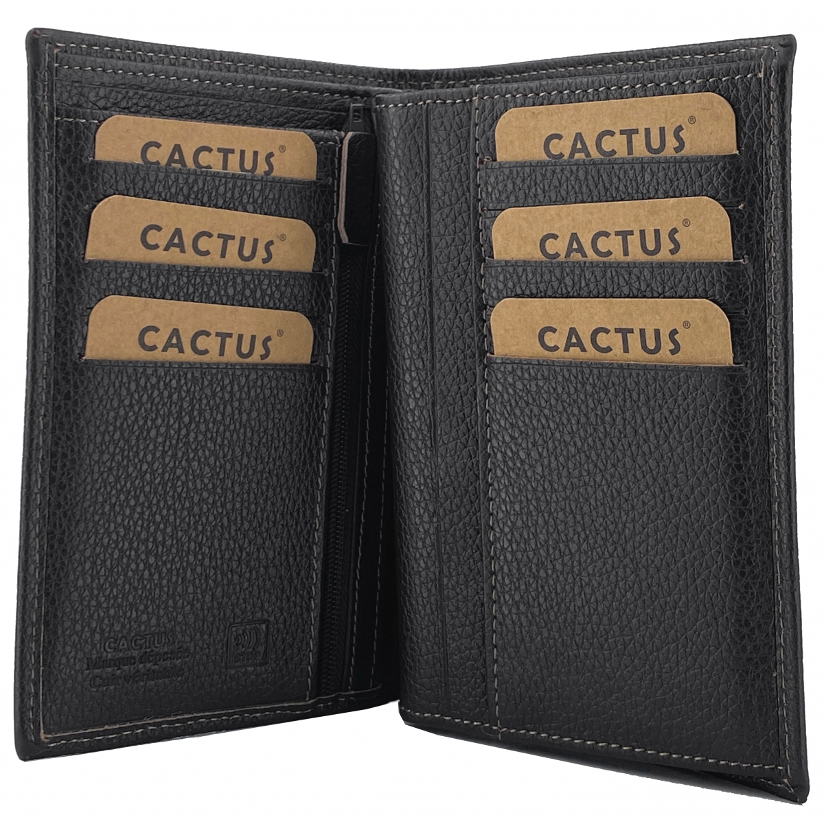 Cactus Portefeuille cuir de vachette anti-RFID Cactus