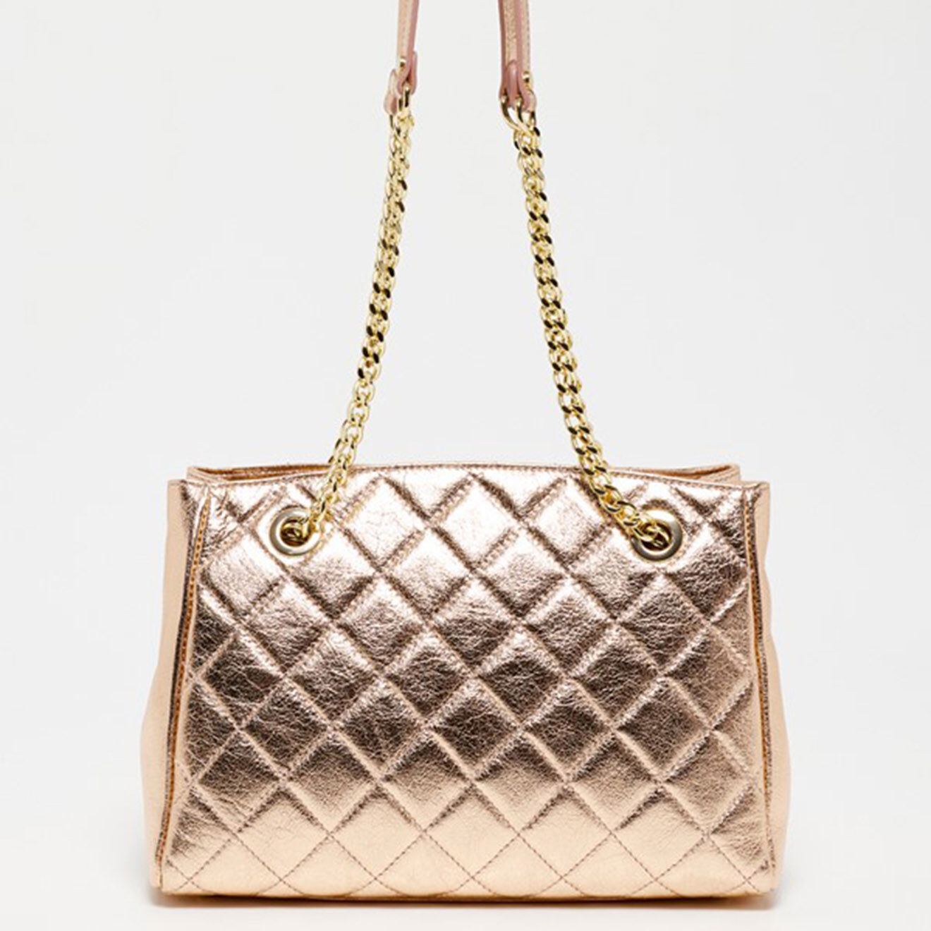 Christian Laurier Sac porté épaule en Cuir Pauline rose doré - 28x19.5x12 cm