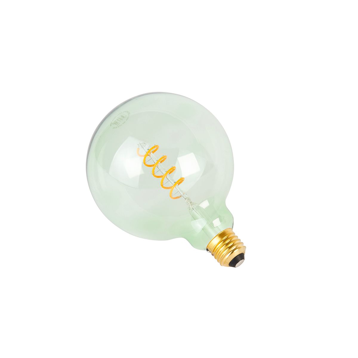 E27 dimbare LED spiraal filament lamp G125 groen 4W 180 lm 1800K
