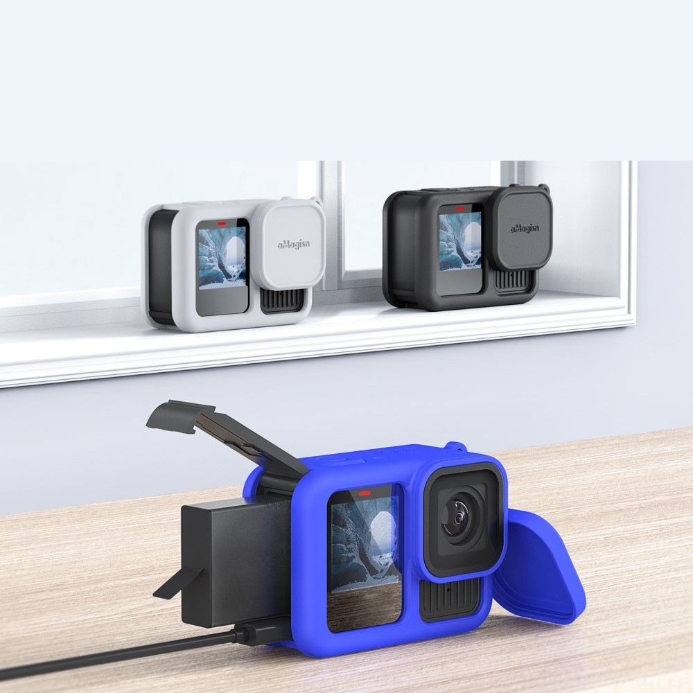 (4-tlg. Set) GoPro Hero 13 Black Silikon Case Schutzhülle - Schwarz