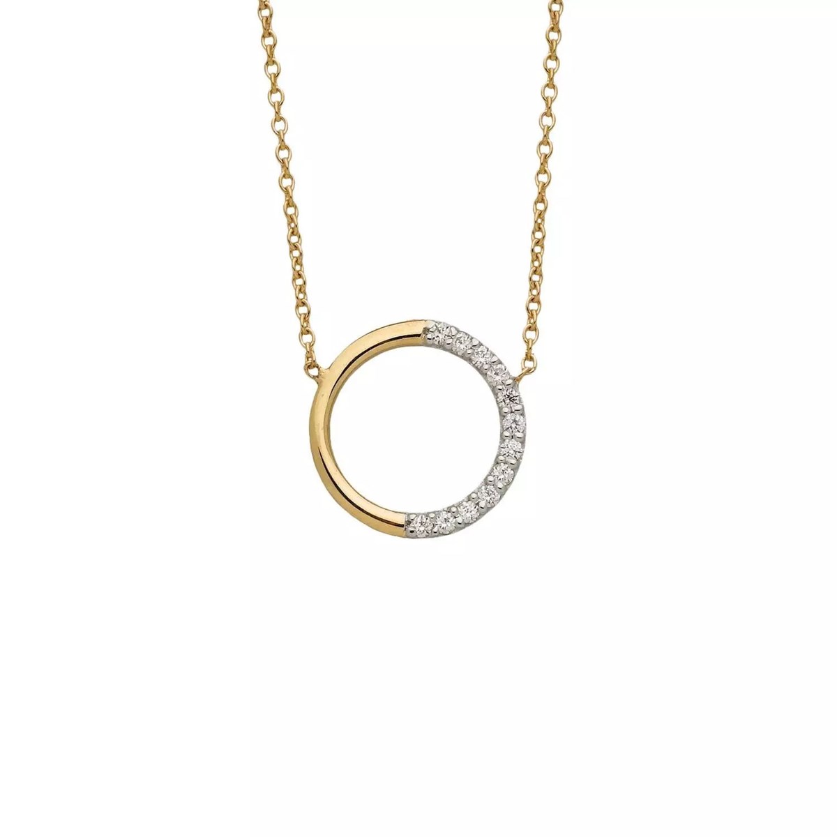 Collier Brillaxis or jaune 9 carats anneau empierré