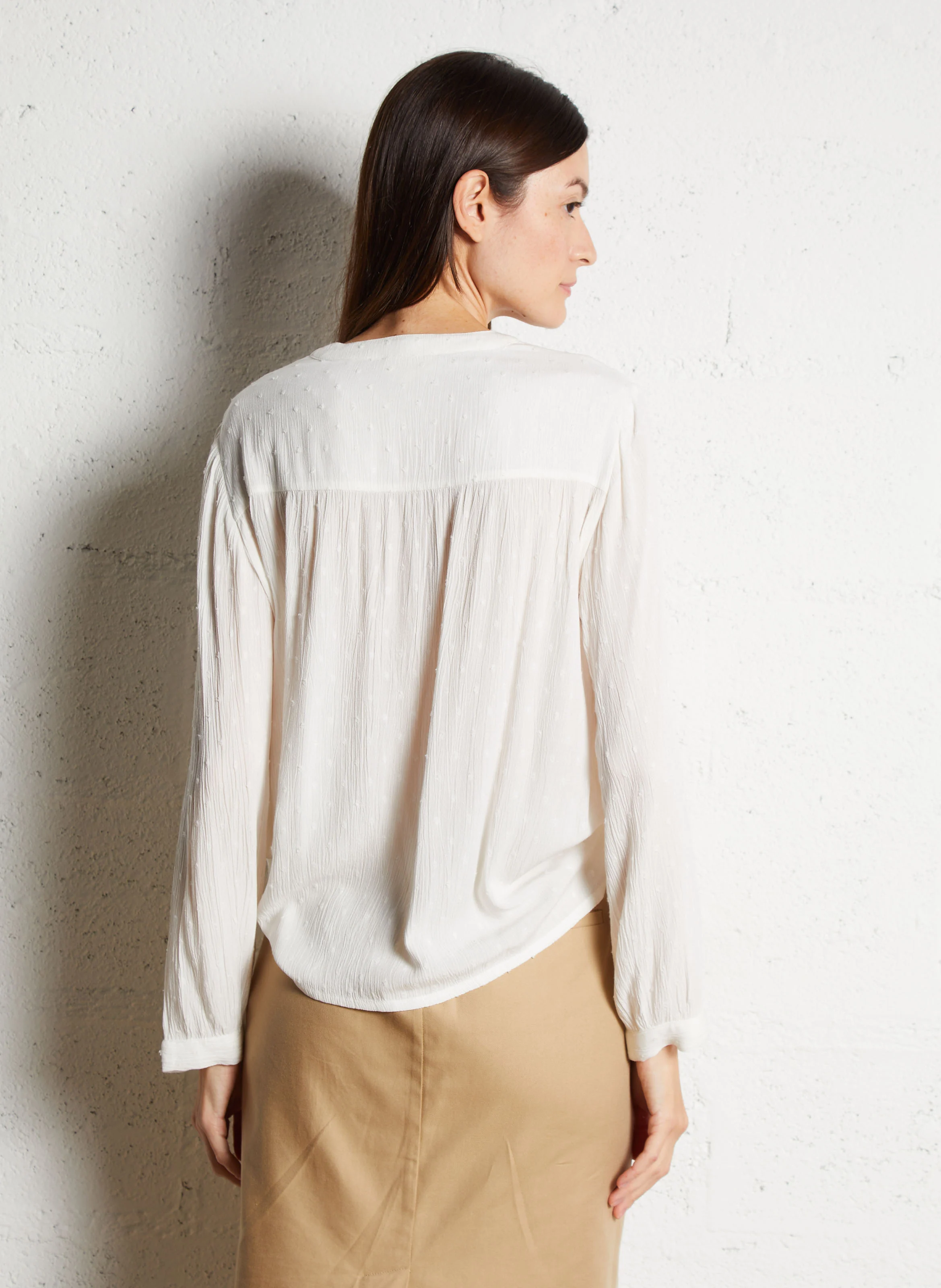 BERTILLE - Chemise ample à col rond | Blanc