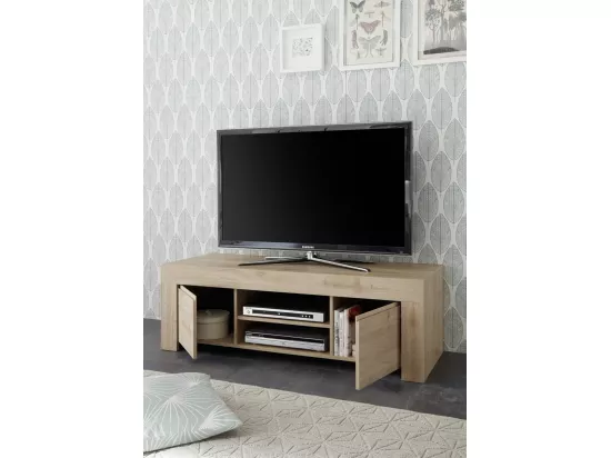 Banc TV CAPRI chêne foncé