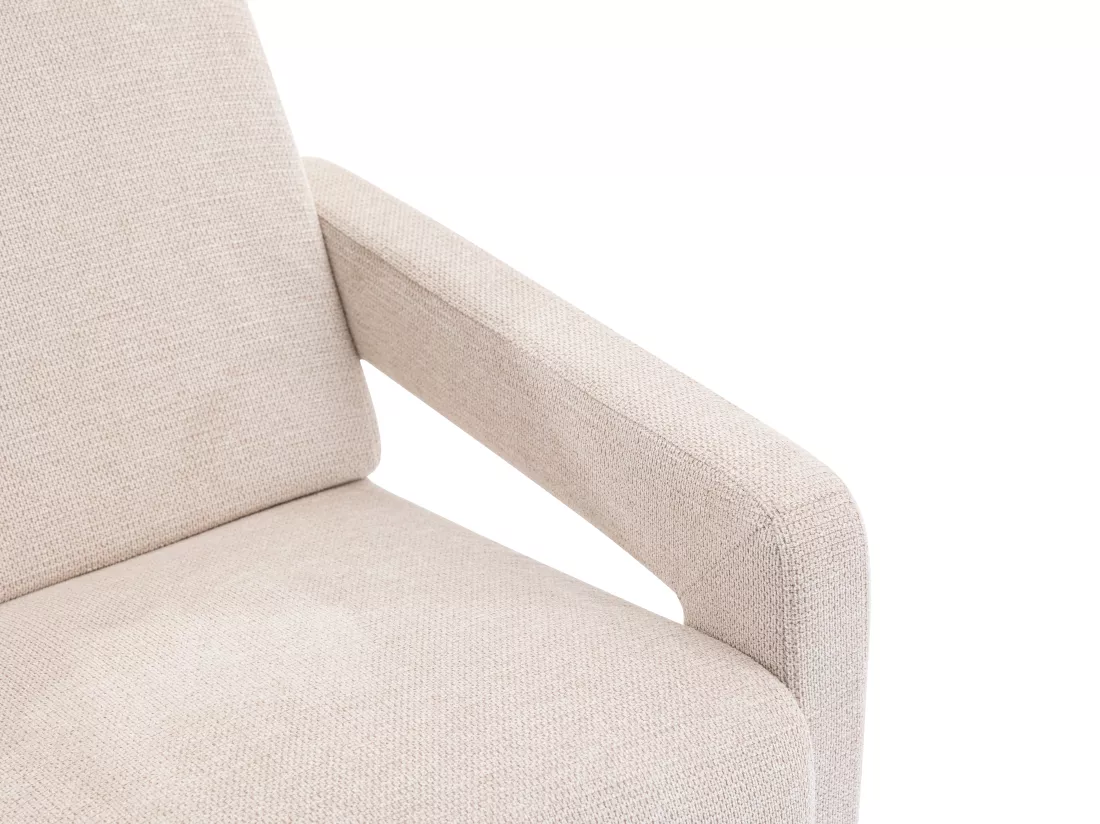 Fauteuil en tissu texturé beige ISPARTA