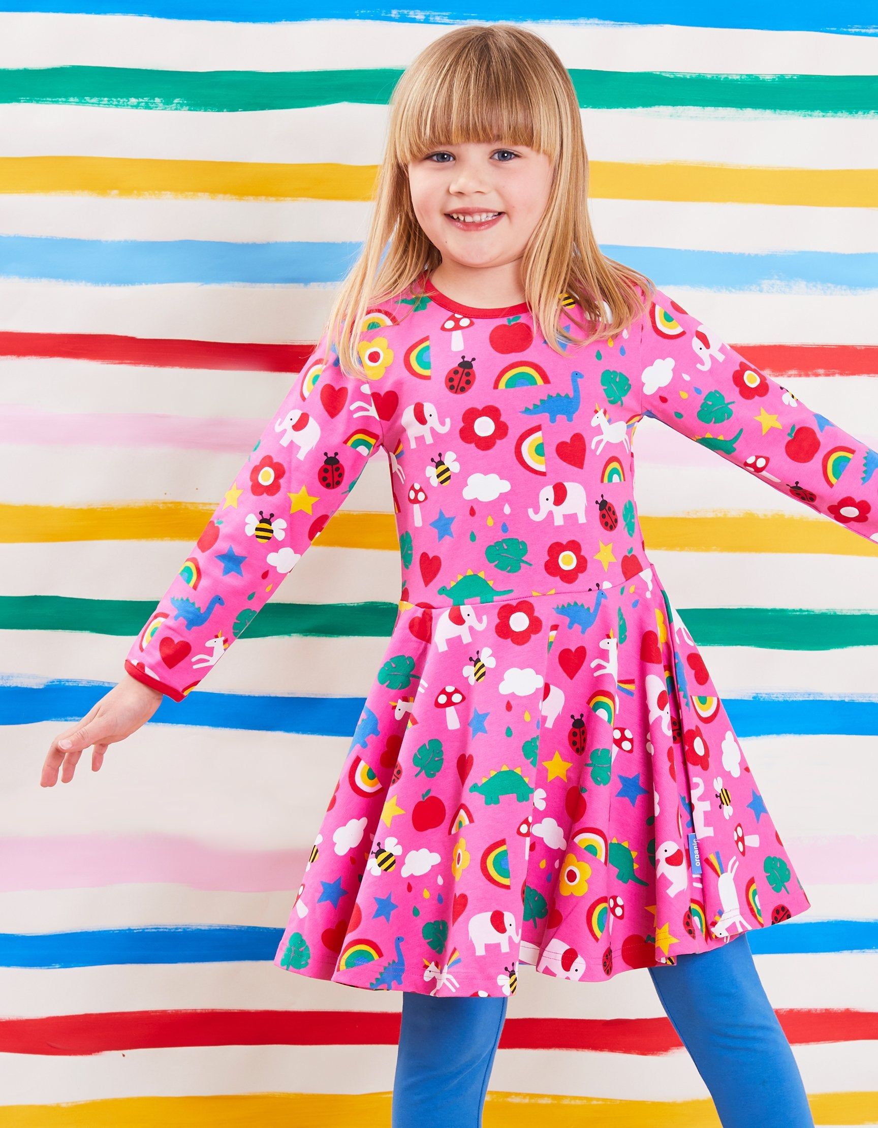 Toby Tiger Skater Kleid mit buntem Print