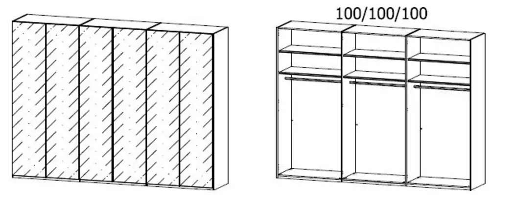 Kleiderschrank Skat Meridian 301 x 223 cm