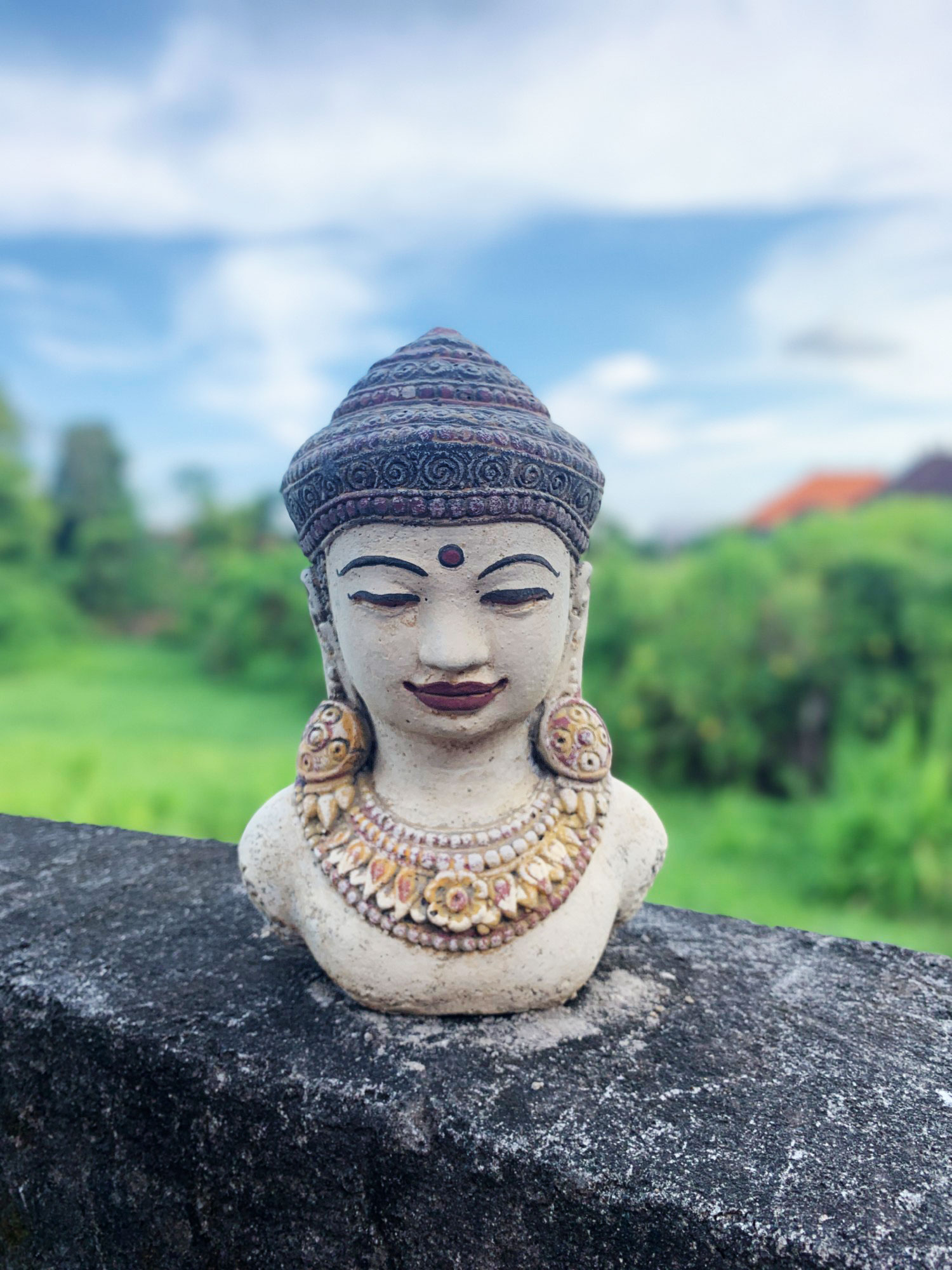 Büste 'Khmer Buddha', multicolor, H 20 cm, B 14 cm, T 13 cm von fischer's lagerhaus