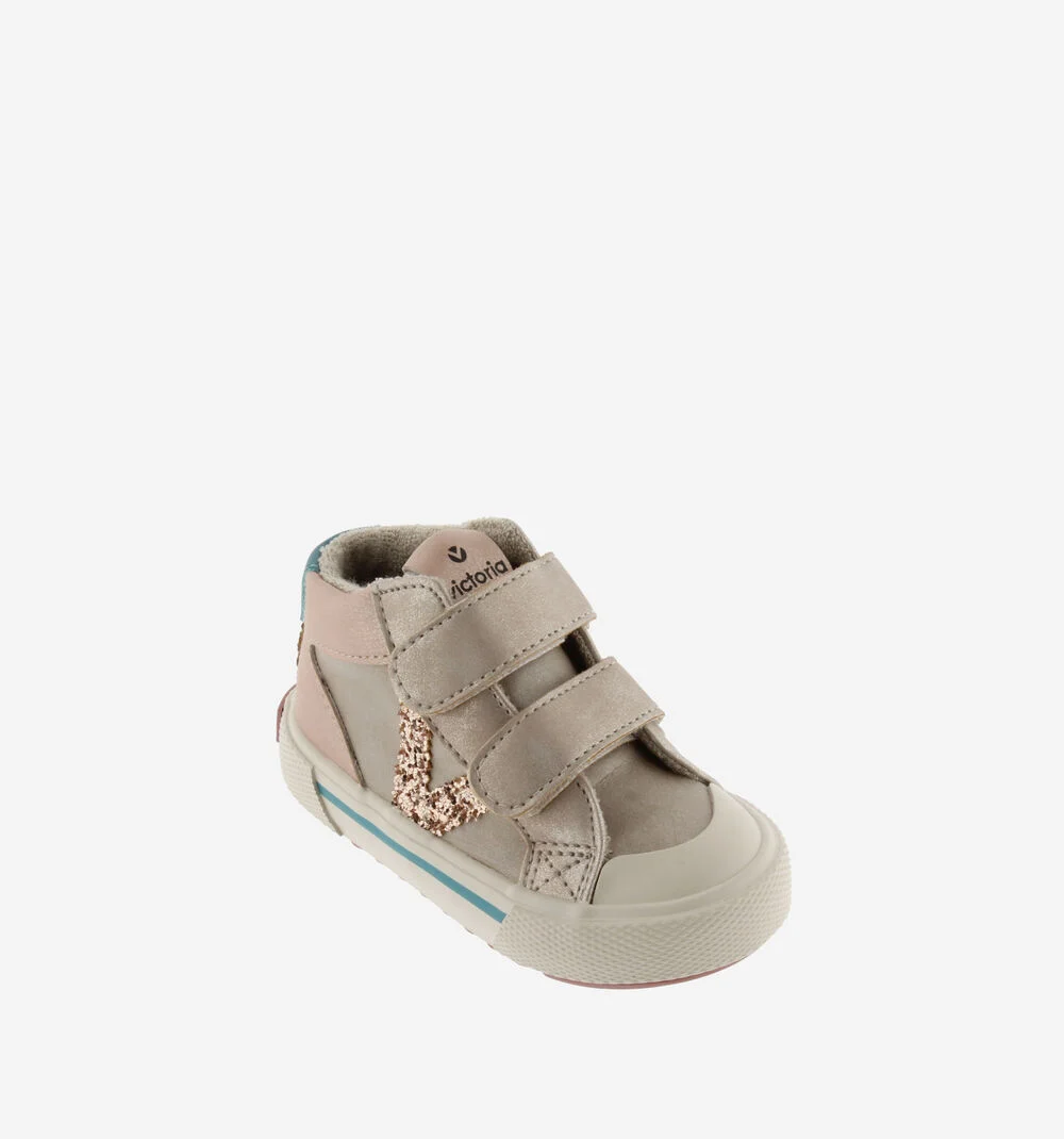 TRIBU SCRATCH MÉTALLISÉ Bottines à paillettes pour filles NUDE
