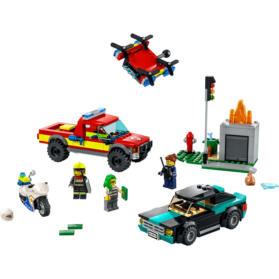 Le sauvetage des pompiers et la course-poursuite de la police LEGO City 60319
