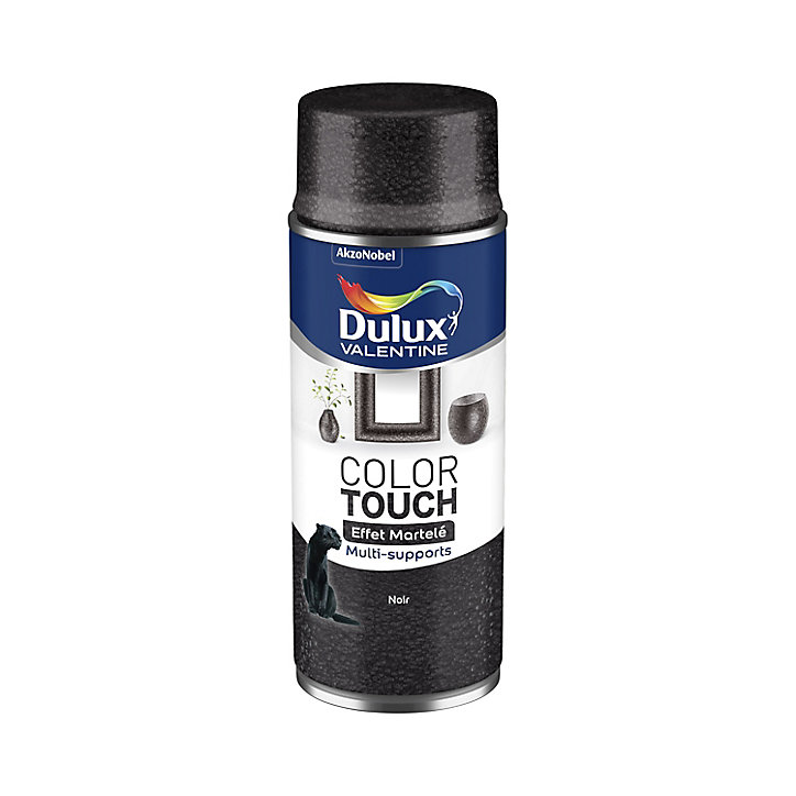 Peinture aérosol Color Touch multi supports Dulux Valentine effet martelé noir 400ml