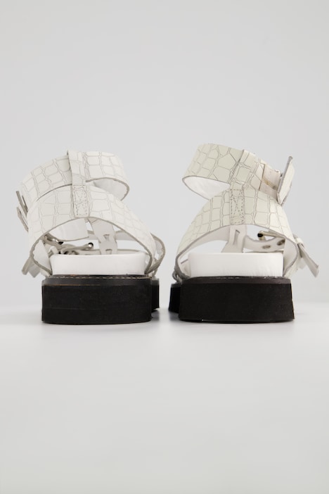 Leder-Sandalen, Römersandalen, Echtleder, Croco-Prägung