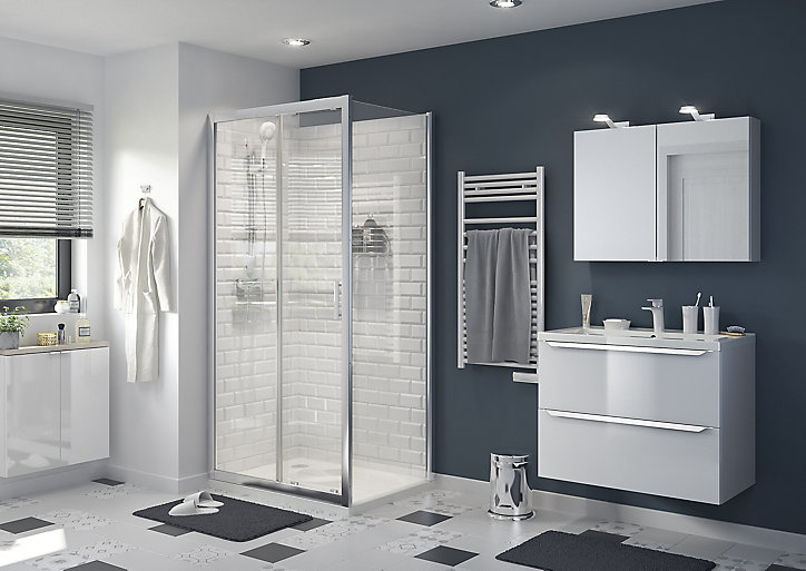 Meuble sous vasque à suspendre GoodHome Imandra blanc 60 cm + plan vasque Mila