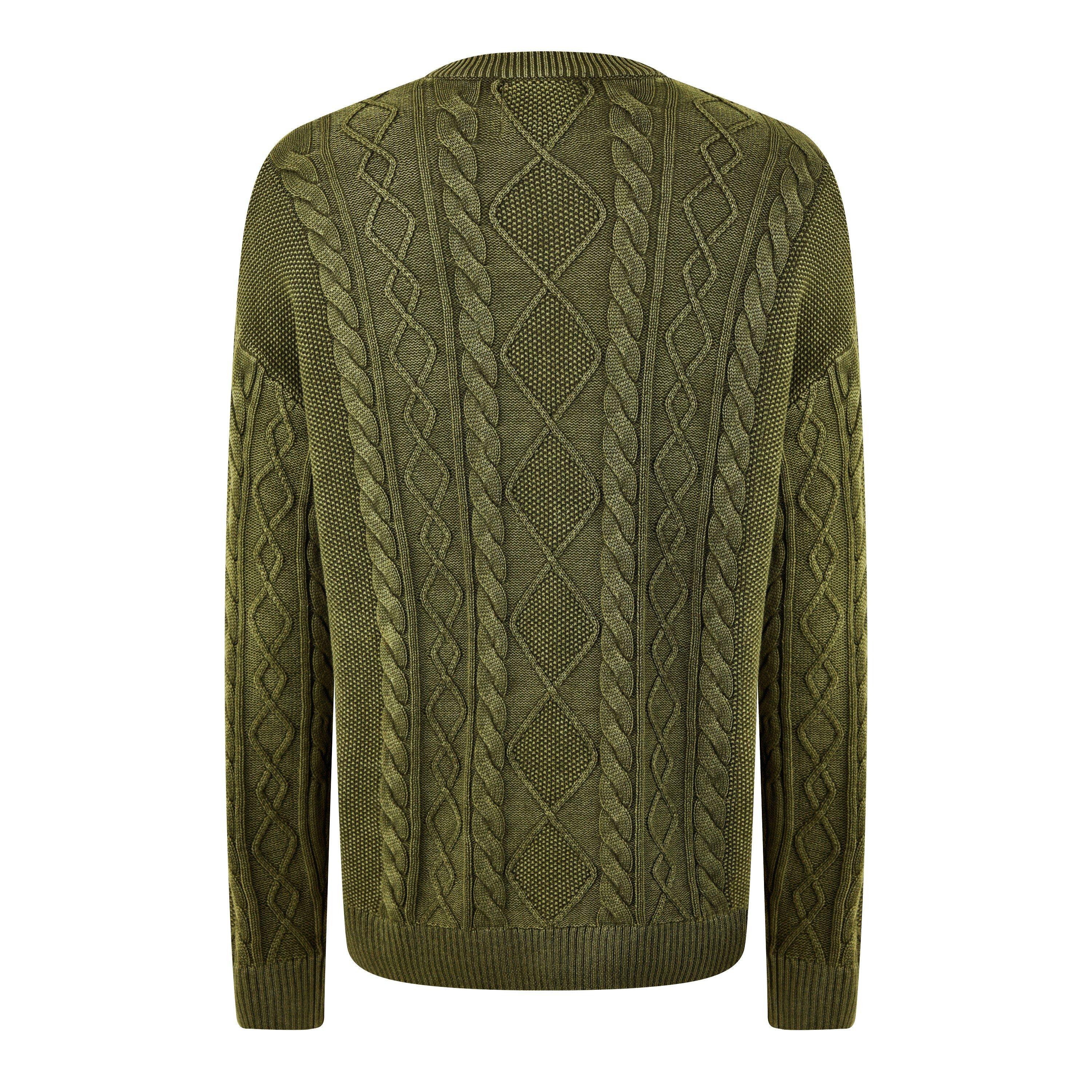 Jack Wills JW Acid Wash Cable Knit Jumper