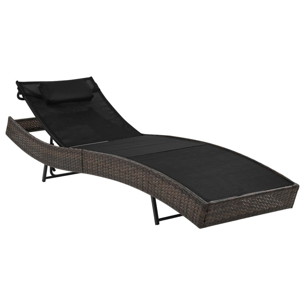 Lot de deux transat chaise longue bain de soleil lit de jardin terrasse meuble d'extérieur et table résine tressée et textilè