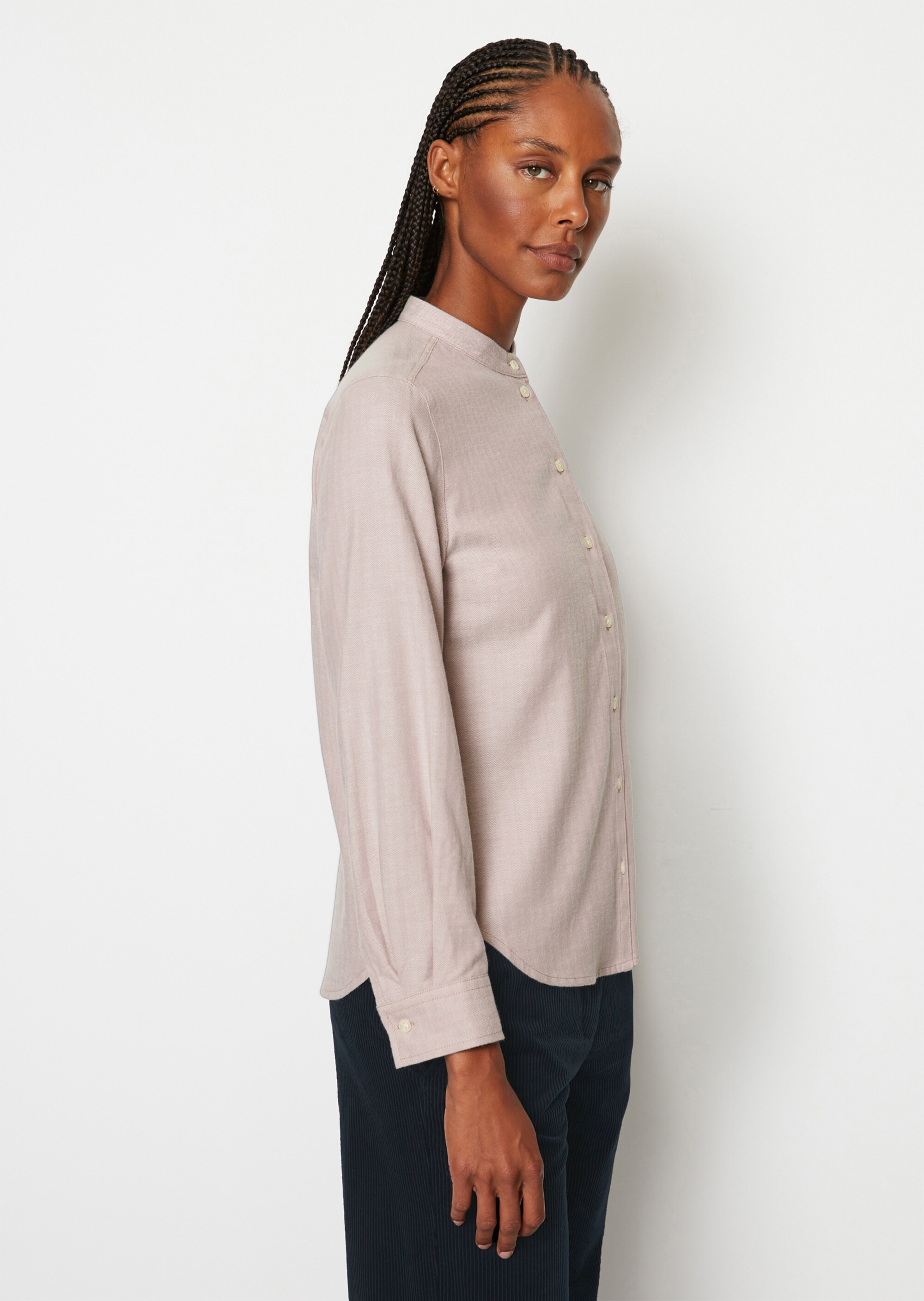 Flanell-Langarm-Bluseaus softer Herringbone-Qualität