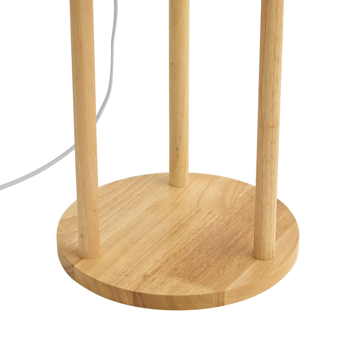 Moderne vloerlamp hout met beige kap - Stojon