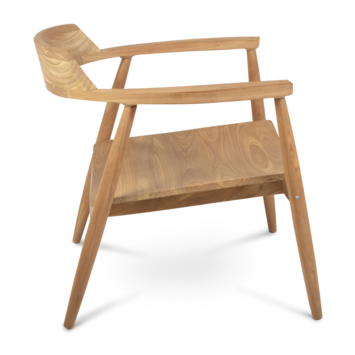 KARWEI fauteuil Kennedy naturel bruin teak hout met armleuning
