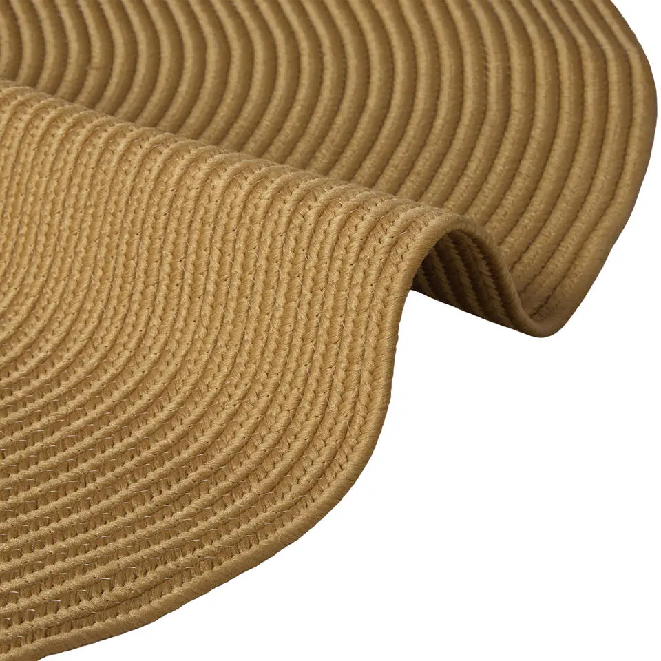 tectake® Geweven vloerkleed Raya in jute-look Ø 160 cm - Bruin