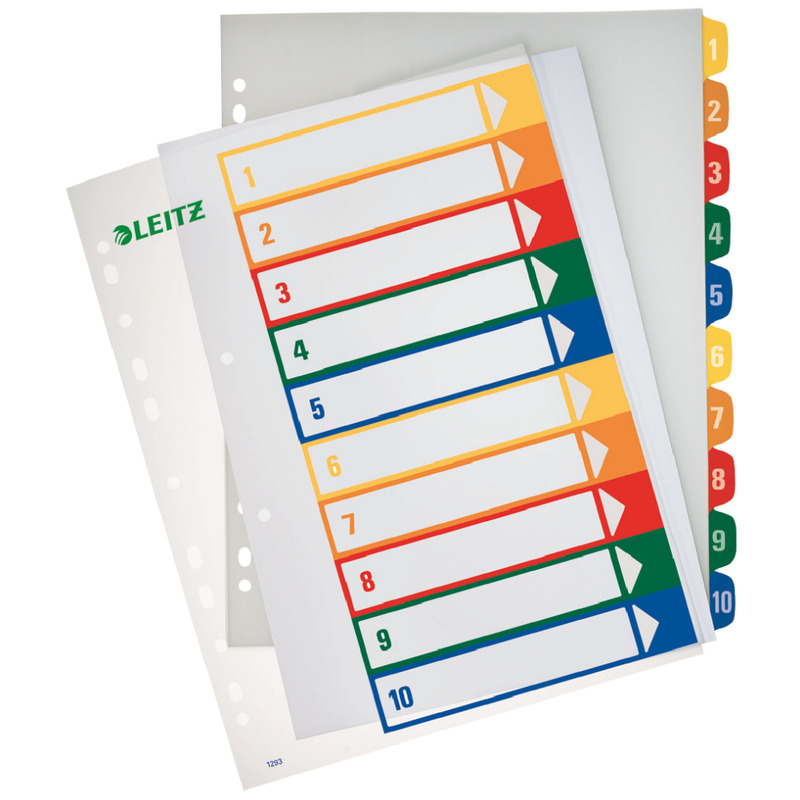 Leitz Register, PC-beschriftbar, A4, 1-10